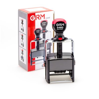 GRM 5460 Heavy Duty Профессиональный датер из металлического каркаса с полем для текста 59х38 мм., месяц БУКВАМИ