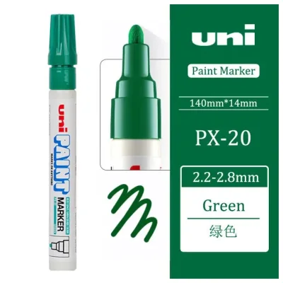 12 штук - Промышленный масляный маркер-краска Uni PAINT PX-20 по всем поверхностям, 2.2-2.8 мм