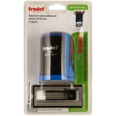 TRODAT 4645P4/DB TYPO R2 Автоматическая самонаборная печать - 2 круга, 1 касса (диаметр 45 мм.)