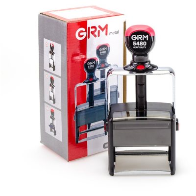 GRM 5480 Heavy Duty Профессиональный датер из металлического каркаса с полем для текста 69х50 мм., месяц ЦИФРАМИ