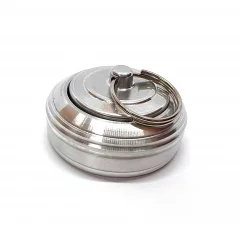 "Брелок 42КП" Металлическая оснастка для печати с кнопкой и встроенной штемпельной подушкой (диаметр печати 42 мм.)