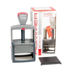 GRM 5480 Hummer Датер с полем для текста, 69 х 50 мм., месяц БУКВАМИ