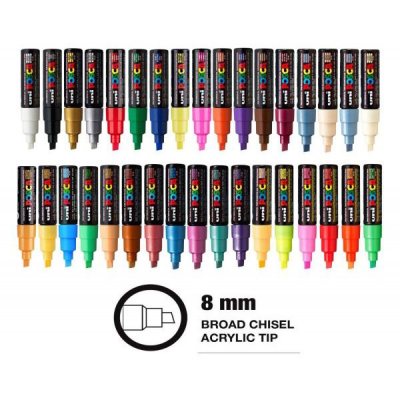 Маркер POSCA PC-8K, флуоресцентно-оранжевый, до 8.0 мм, скошенный наконечник № F4