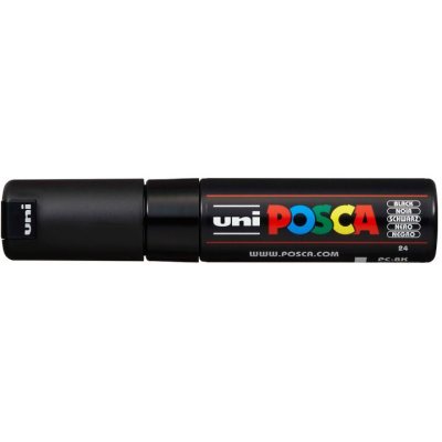 Маркер POSCA PC-8K, чёрный, до 8.0 мм, скошенный наконечник № 24