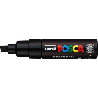 Маркер POSCA PC-8K, чёрный, до 8.0 мм, скошенный наконечник № 24