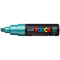 Маркер POSCA PC-8K, зелёный металлик, до 8.0 мм, скошенный наконечник № M6