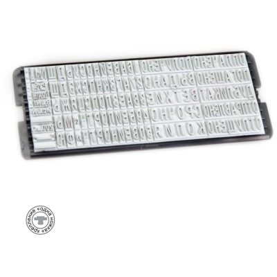 GRM S20 касса СТАНДАРТНЫХ СЛОВ, шрифт 6 и 2,5 мм, крепление одна ножка (система Express: GRM, Colop) с пинцетом