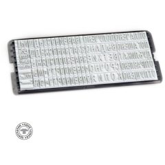 GRM S20 касса СТАНДАРТНЫХ СЛОВ, шрифт 6 и 2,5 мм, крепление одна ножка (система Express: GRM, Colop) с пинцетом