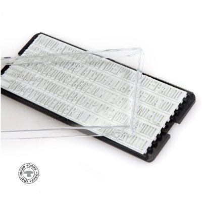 GRM S20 касса СТАНДАРТНЫХ СЛОВ, шрифт 6 и 2,5 мм, крепление одна ножка (система Express: GRM, Colop) с пинцетом