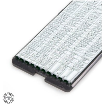 GRM S20 касса СТАНДАРТНЫХ СЛОВ, шрифт 6 и 2,5 мм, крепление одна ножка (система Express: GRM, Colop) с пинцетом