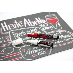 Меловой маркер - жидкий мел Uni Chalk PC-5M пулевидный наконечник 1.8-2.5 мм Чёрный