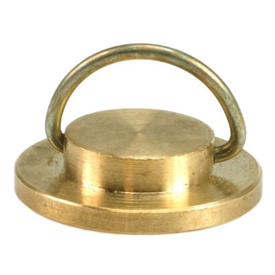 28Б-OS 25Л Пломбир латунный под пластилин (диаметр пломбира 25 мм.) с полукольцом