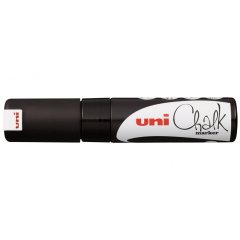 Меловой маркер - жидкий мел Uni Chalk PWE-8K скошенный наконечник 8 мм Чёрный