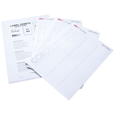 Наклейки e-mark 18 х 48 мм. 10 листов / 300 наклеек