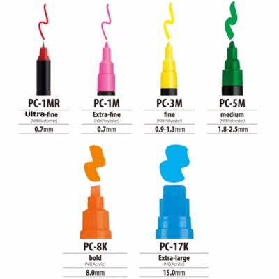 Маркер POSCA PC-17K, голубой, 15 мм, клиновидный наконечник № 8