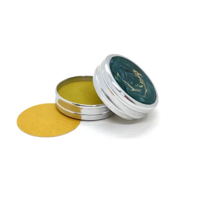 "Сатурн 42-Магнит / смола Малахит" Металлическая магнитная оснастка для печати с встроенной штемпельной подушкой (диаметр печати 42 мм.)