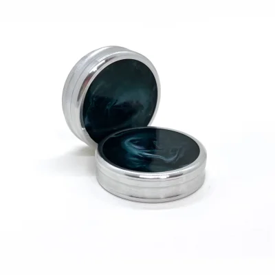 "Сатурн 42-Магнит / смола Малахит" Металлическая магнитная оснастка для печати с встроенной штемпельной подушкой (диаметр печати 42 мм.)