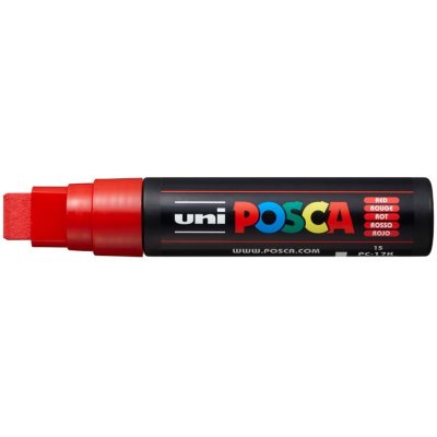 Маркер POSCA PC-17K, красный, 15 мм, клиновидный наконечник № 15