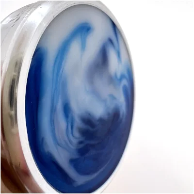 "Сатурн 42-Магнит / смола Море" Металлическая магнитная оснастка для печати с встроенной штемпельной подушкой (диаметр печати 42 мм.)