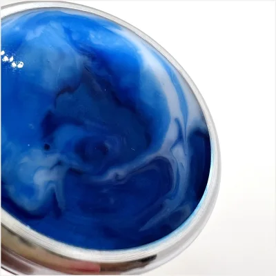 "Сатурн 42-Магнит / смола Море" Металлическая магнитная оснастка для печати с встроенной штемпельной подушкой (диаметр печати 42 мм.)