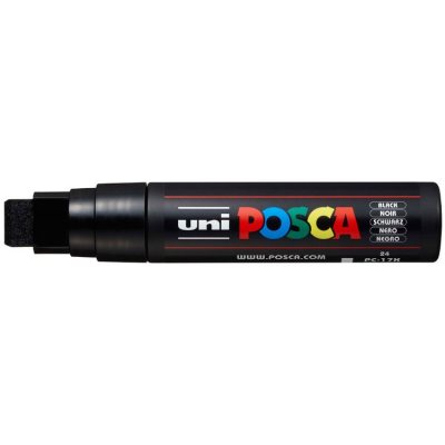 Маркер POSCA PC-17K, чёрный, 15 мм, клиновидный наконечник № 24