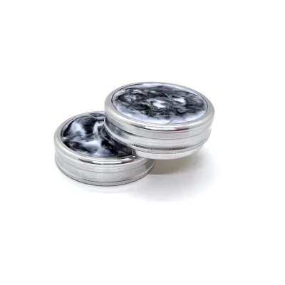 "Сатурн 42-Магнит / смола Мрамор" Металлическая магнитная оснастка для печати с встроенной штемпельной подушкой (диаметр печати 42 мм.)