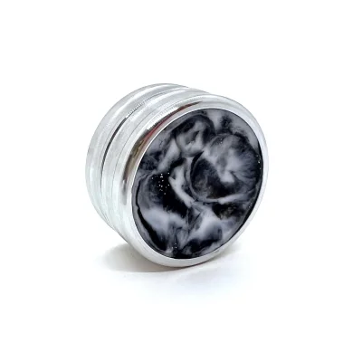 "Сатурн 42-Магнит / смола Мрамор" Металлическая магнитная оснастка для печати с встроенной штемпельной подушкой (диаметр печати 42 мм.)