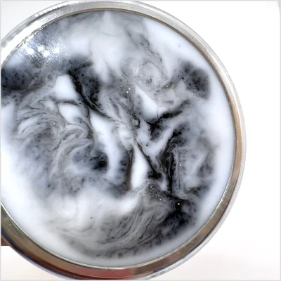 "Сатурн 42-Магнит / смола Мрамор" Металлическая магнитная оснастка для печати с встроенной штемпельной подушкой (диаметр печати 42 мм.)