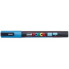 Маркер POSCA PC-3ML, голубой с блёстками, 0.9 - 1.3 мм, пулевидный наконечник №8