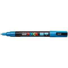 Маркер POSCA PC-3ML, голубой с блёстками, 0.9 - 1.3 мм, пулевидный наконечник №8