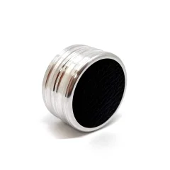 "Сатурн 42-Магнит / КОЖА черная" Металлическая магнитная оснастка для печати с встроенной штемпельной подушкой (диаметр печати 42 мм.)