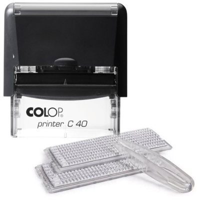 Colop Printer Compact 40-Set Автоматический самонаборный штамп, 2 кассы, С РАМКОЙ (штамп 59 х 23 мм, 4/6 строк)