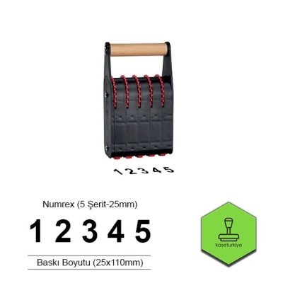 25005 Numrex 5 Band Нумератор 5-разрядов, высота шрифта 25мм (от 0 до 9)