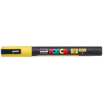Маркер POSCA PC-3ML, жёлтый с блёстками, 0.9 - 1.3 мм, пулевидный наконечник №2