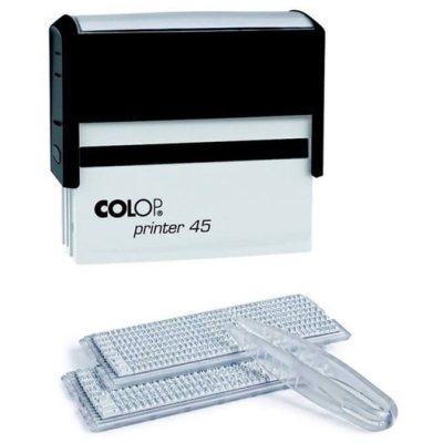 Colop Printer 45-Set Автоматический самонаборный штамп, 2 кассы, С РАМКОЙ (штамп 82 х 25 мм, 5/7 строк)