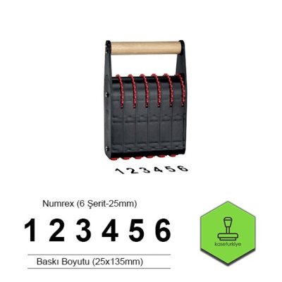 25006 Numrex 6 Band Нумератор 6-разрядов, высота шрифта 25мм (от 0 до 9)