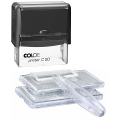 Colop Printer Compact 50-Set Автоматический самонаборный штамп, 2 кассы, С РАМКОЙ (размер штампа 69 х 30 мм, 6/8 строк)