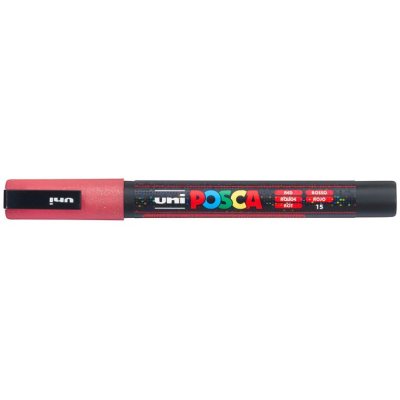 Маркер POSCA PC-3ML, красный с блёстками, 0.9 - 1.3 мм, пулевидный наконечник №15