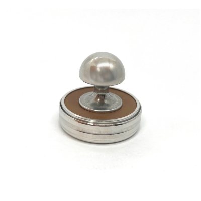 "ВЕГА 42-Магнит-КОЖА" Металлическая магнитная оснастка для печати с встроенной штемпельной подушкой (диаметр печати 42 мм.)