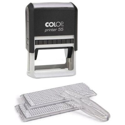 Colop Printer 55-Set Автоматический самонаборный штамп, 2 кассы С РАМКОЙ (размер штампа 60 х 40 мм, 8/10 строк)