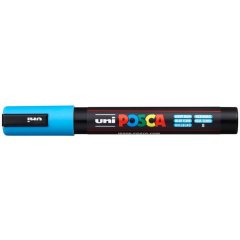 Маркер POSCA PC-5M, голубой, 1.8 - 2.5 мм, пулевидный наконечник №8