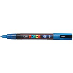 Маркер POSCA PC-3ML, синий с блёстками, 0.9 - 1.3 мм, пулевидный наконечник №33