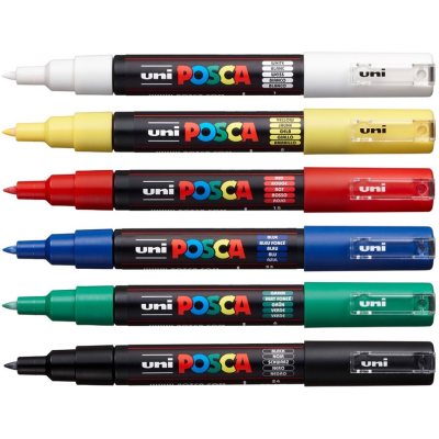 Набор акриловых маркеров POSCA PC-1M «Стандартные цвета», в пластиковой упаковке, 6 шт