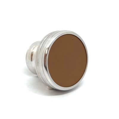 "НИКА 42-Магнит / КОЖА Бежевая" Металлическая магнитная оснастка для печати с встроенной штемпельной подушкой (диаметр печати 42 мм.)