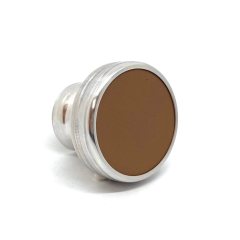 "НИКА 42-Магнит / КОЖА Бежевая" Металлическая магнитная оснастка для печати с встроенной штемпельной подушкой (диаметр печати 42 мм.)