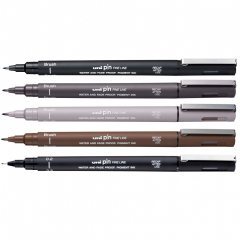 Набор линеров Uni PIN «Brush», в пластиковой упаковке, 5 шт