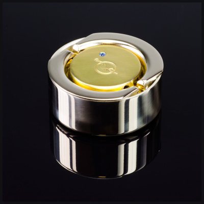 "OL-ТЕХНО кристалл-сапфир 40" Металлическая оснастка для печати с фианитовым кристаллом, СИНИЙ  (диаметр печати 40 мм.)