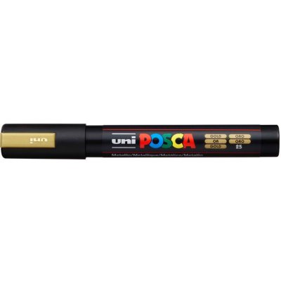 Маркер POSCA PC-5M, золотой, 1.8 - 2.5 мм, пулевидный наконечник №25