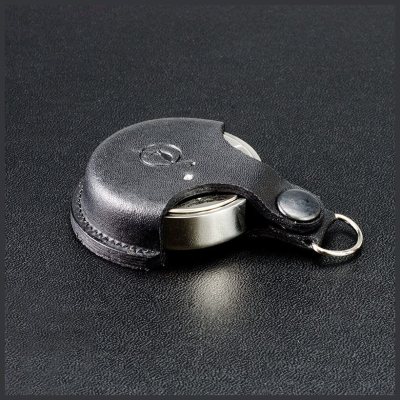 "OL-КОМПАКТ 30" Премиальная металлическая оснастка для печати в кожаном чехле с кристаллом SWAROVSKI (диаметр печати 30 мм.)