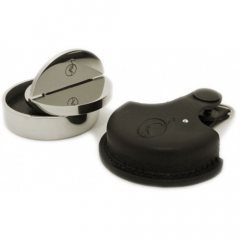 "OL-КОМПАКТ 40" Премиальная металлическая оснастка для печати в кожаном чехле (диаметр печати 40 мм.)